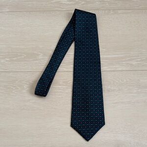3/$10 Bert Pulitzer Dark Teal Red Pattern Dot Tie